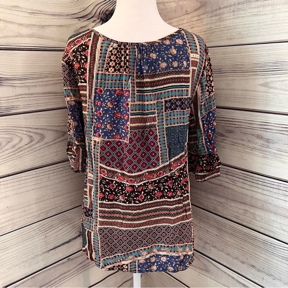 American Eagle Patchwork Patterned Lace Up Neckli… - image 7